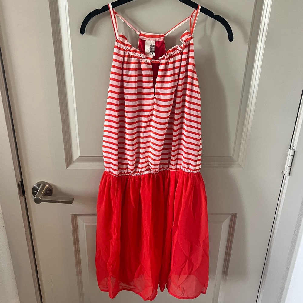 Red and White Striped Dress